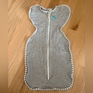 Love to dream Grey Jersey Winged Sleep Sack with Striped Trim